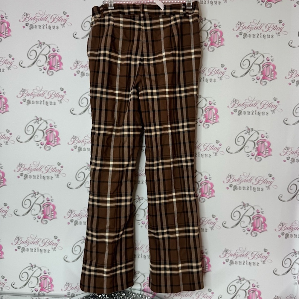 Jules & Leopold Brown Plaid Pants checkered white black brown